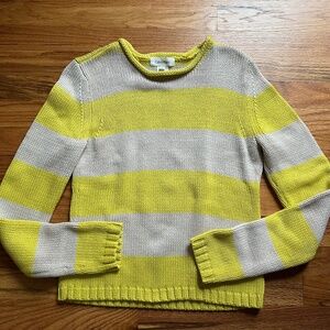 Calvin Klein yellow/beige L/S 100% cotton pullover sweater, womens XS Hong Kong